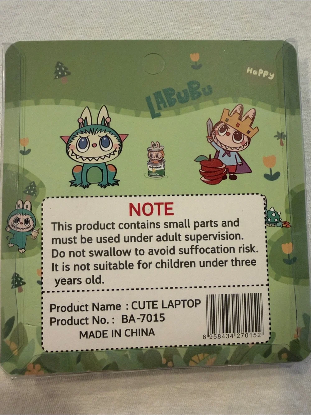 Labubu Green Mini Paper Notebook Mini Pen Set New - Picture 2 of 3